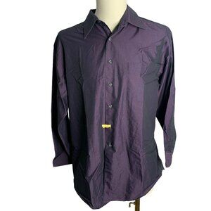 J. Ferrar Mens Purple Button-Up Long Sleeve Shirt Size 16 Cotton Blend